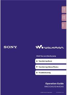 Sony NWZ E345 manual. Camera Instructions.